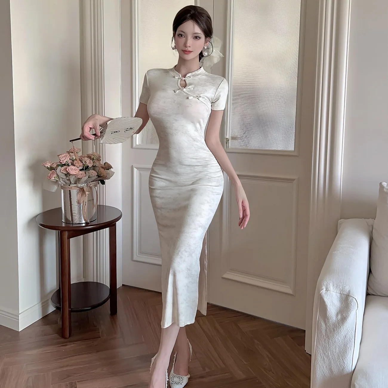 Sexy Lange Verbeterde Dr Dichtgeknoopt Halflange Bodycon Koreaanse Sle Pendelen Herfst Nieuwe Collectie Dames Faion