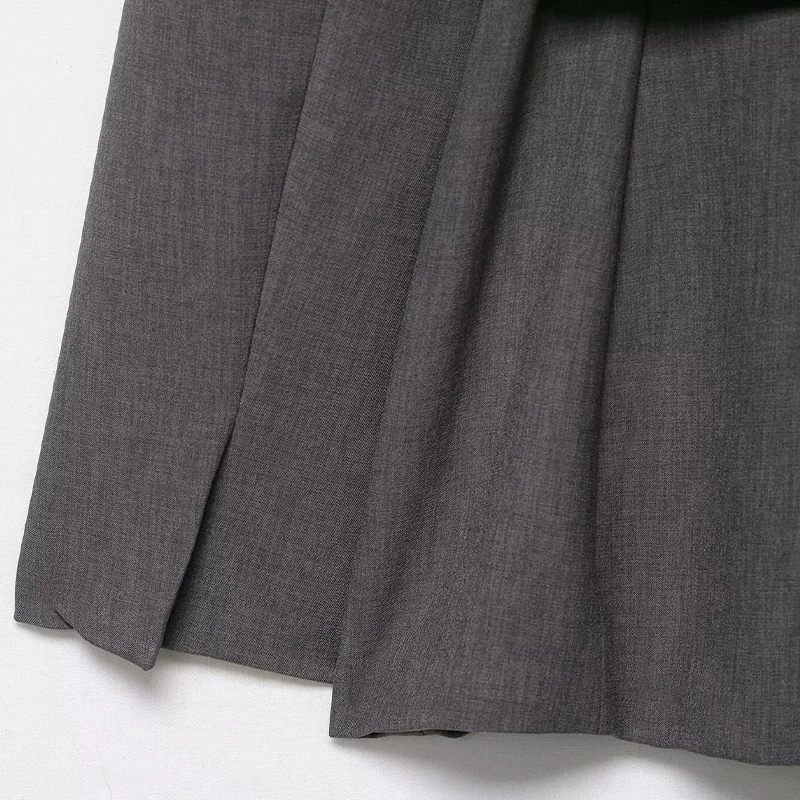 سترة Willshela للسيدات مع وسادة رمادية برباط علوي عتيقة برقبة مدببة وأكمام طويلة ملابس نسائية أنيقة