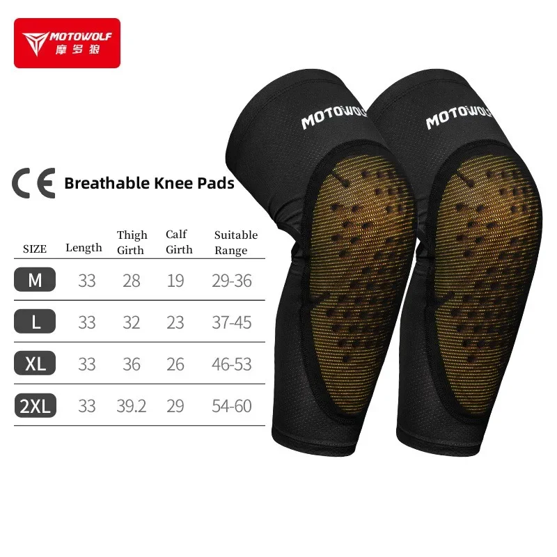 Motowolf Fashion Summer Motocross Knee Pads Elastic Breathable Motorcycle Elbow Protector Adult Mtb Cycling Moto Protective men