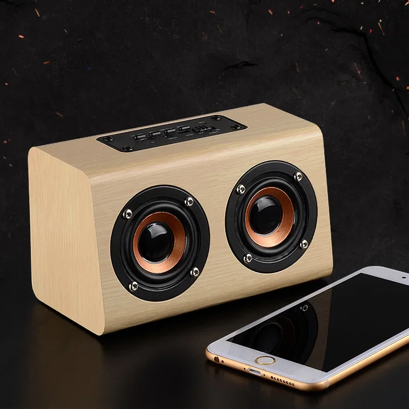 10W Big Speaker Box Wood Home Bluetooth doppi altoparlanti Subwoofer supporto Wireless TF/AUX