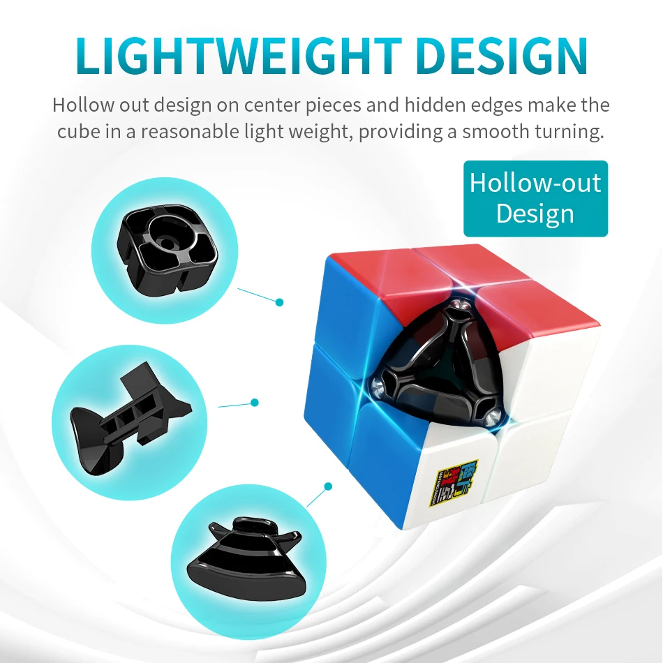 MoYu Meilong 2x2 Magic Cube Stickerles  MeiLong 2x2 Speed CubesProfession Cube Education Toy  Children Gift