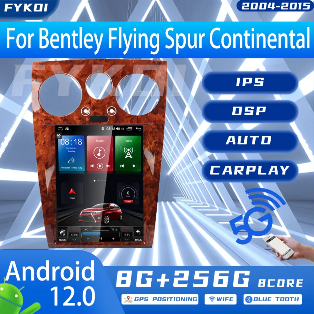 

FYKOI Car Radio For Bentley Flying Spur Continental 2004-2015 Automotive Multimedia Carplay Android Auto Bluetooth 4G WIFI GPS