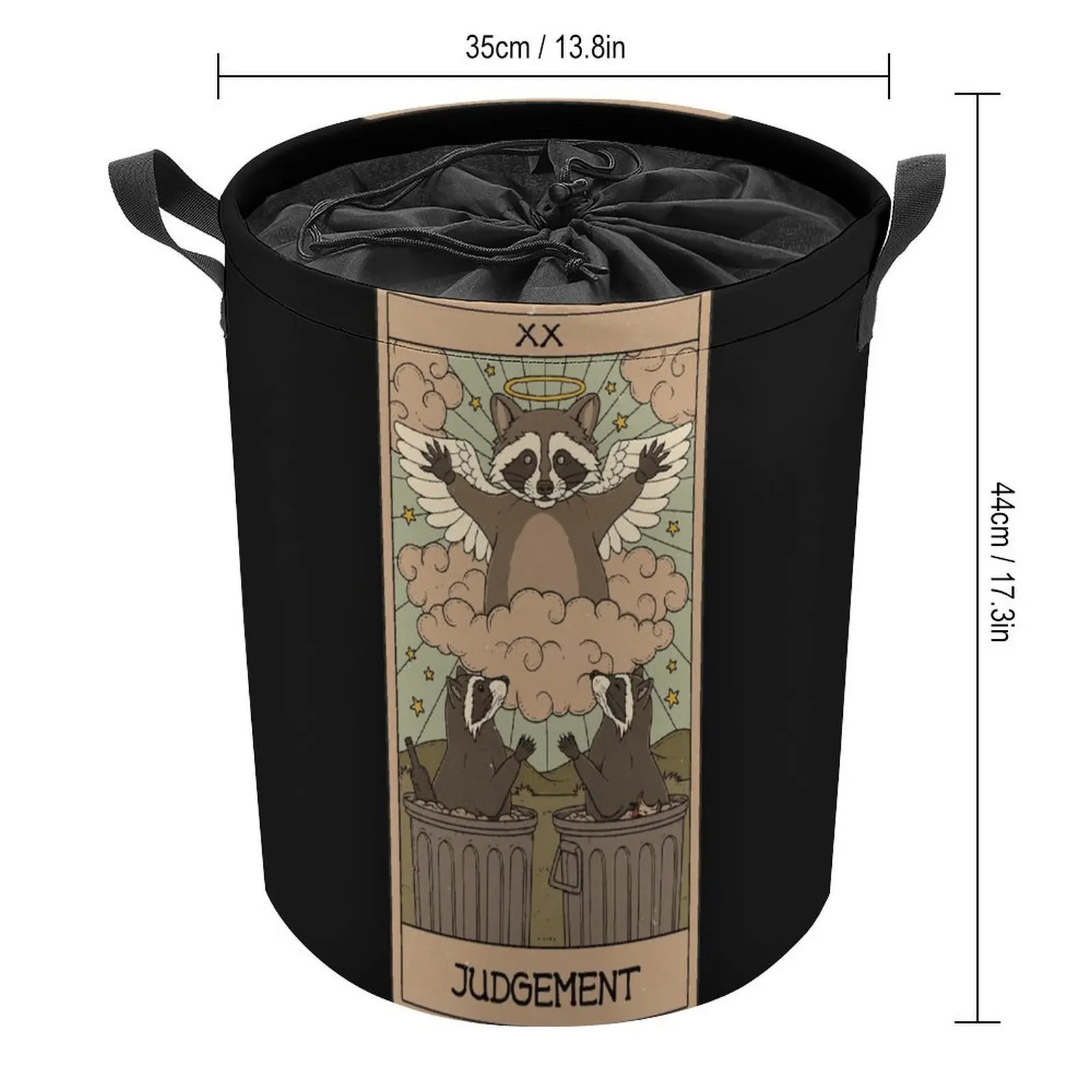 Storage Box Judgement Raccoons Tarot for Sale Dust Proof Graphic Cool Laundry Basket Super Soft Portable Storage of Clothes Craf