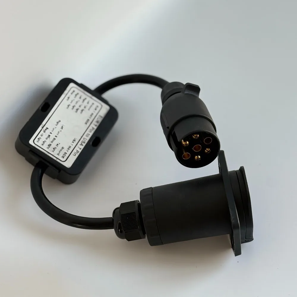 

Trailer Adapter Plug EUR 7 Pin to USA 7 Pin Socket Connector Adapter with 3 to 2 System Converter for Caravan Boat RV
