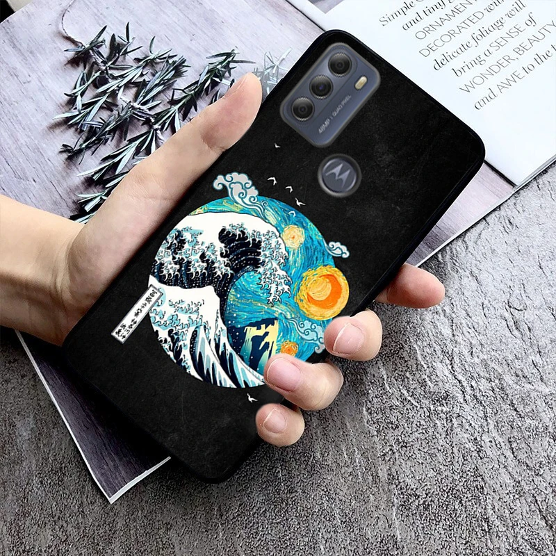 Japanese Wave Case For Motorola Edge 50 40 Pro 50 40 30 Ultra Neo Fusion Moto G84 G54 G24 G62 G53 G72 G60