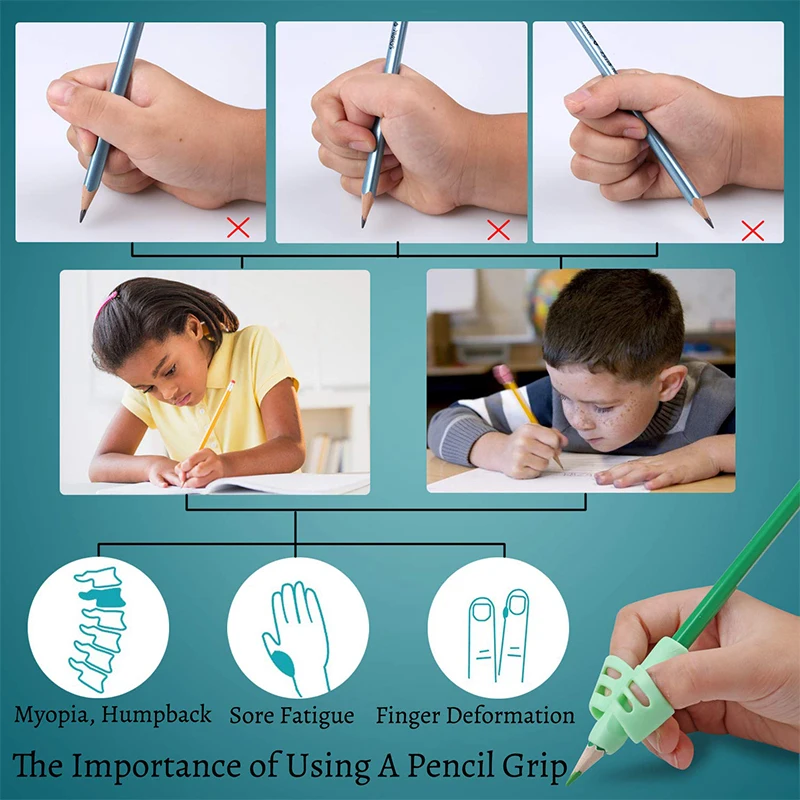 3Pcs Writing Aid Grip Trainer Posture Correction Finger Grip for Kids Preschoolers Children Adults for Left or Right