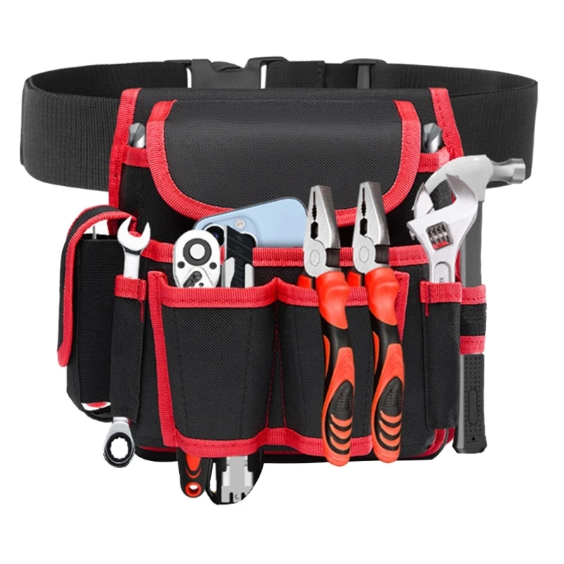 Hardware Tool Storage Belt Bag Multifunctional Electrician Tool Bag with Adjustable Waist Belt Tool Storage