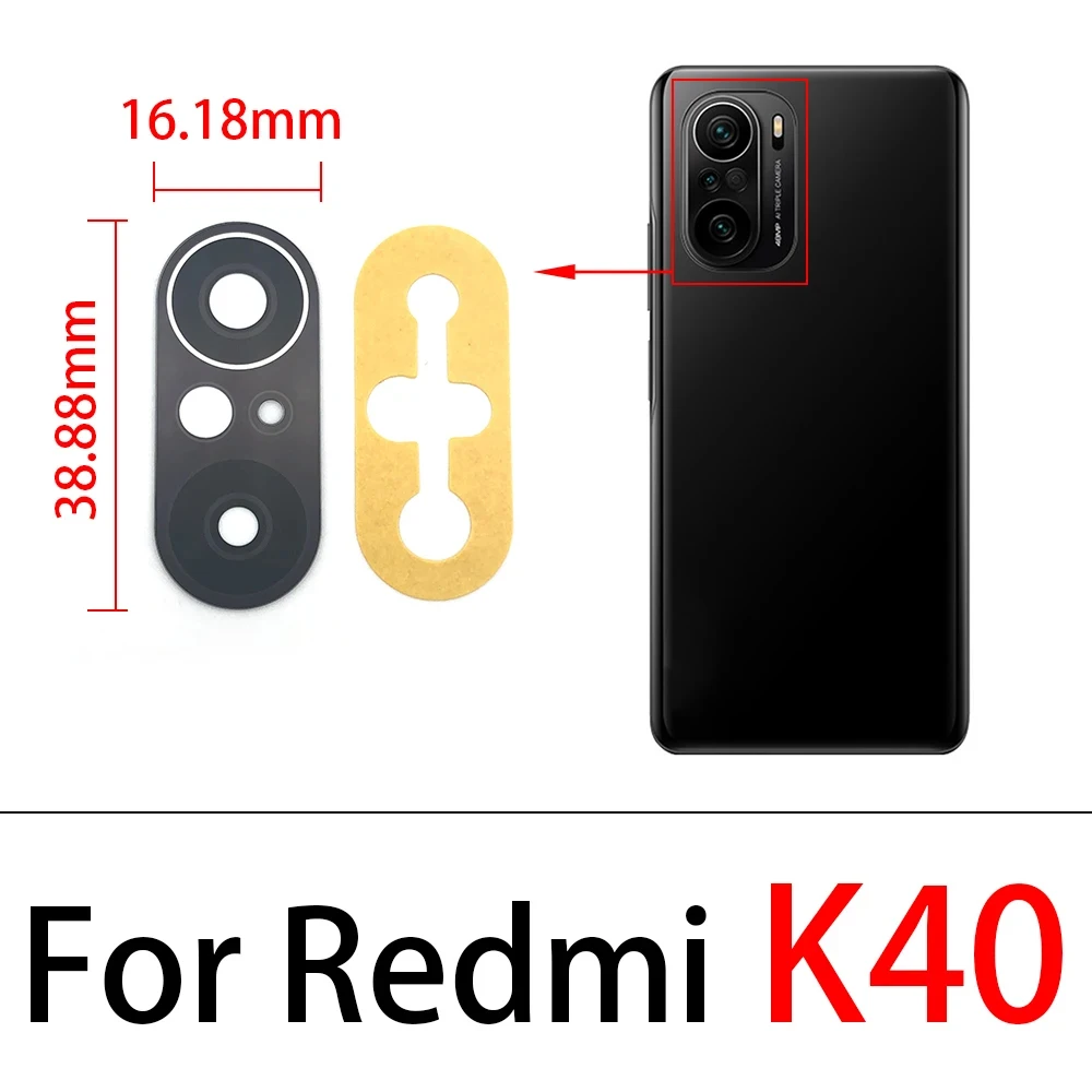 NEW For Xiaomi Redmi 10A 10C 6 6A 7 7A 8 8A 9 9A 9C 9T 10 K30 Pro K40 Back Rear Camera Glass Lens With Ahesive Sticker