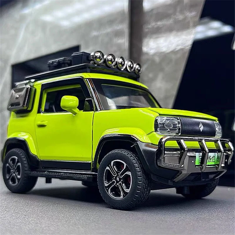 1:24 BAOJUN Yep Alloy New Energy Car Model Diecasts Metal Toy Off-road Vehicles Car Model Simulation Sound and Light Kids Gifts