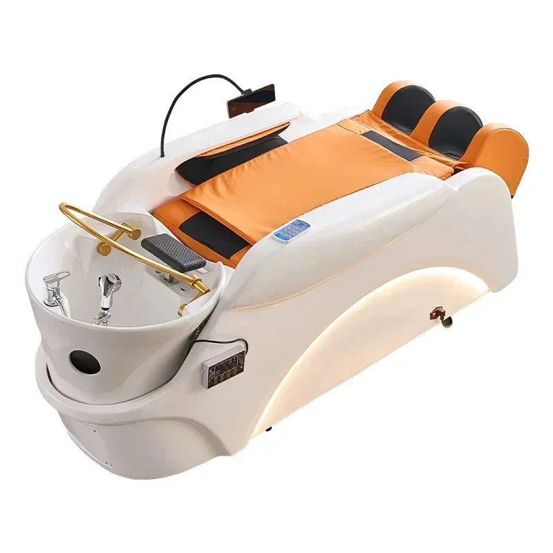 

High-End Barber Shop Electric Massage Shampoo Bed Automatic Water Cycle Fumigation Beuty Salon Head Treatment Bed