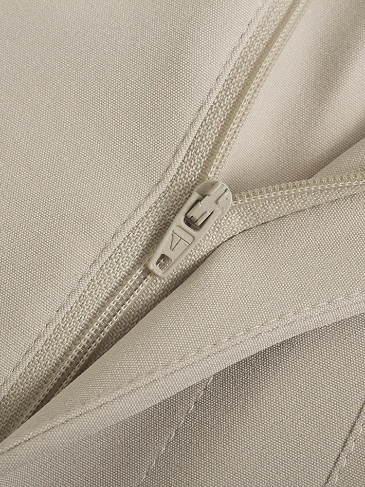 Calças Femininas Elegantes de Cintura Alta com Bolsos, Pregas e Zíper, Calças Soltas até o Tornozelo para Escritório Primavera 2026