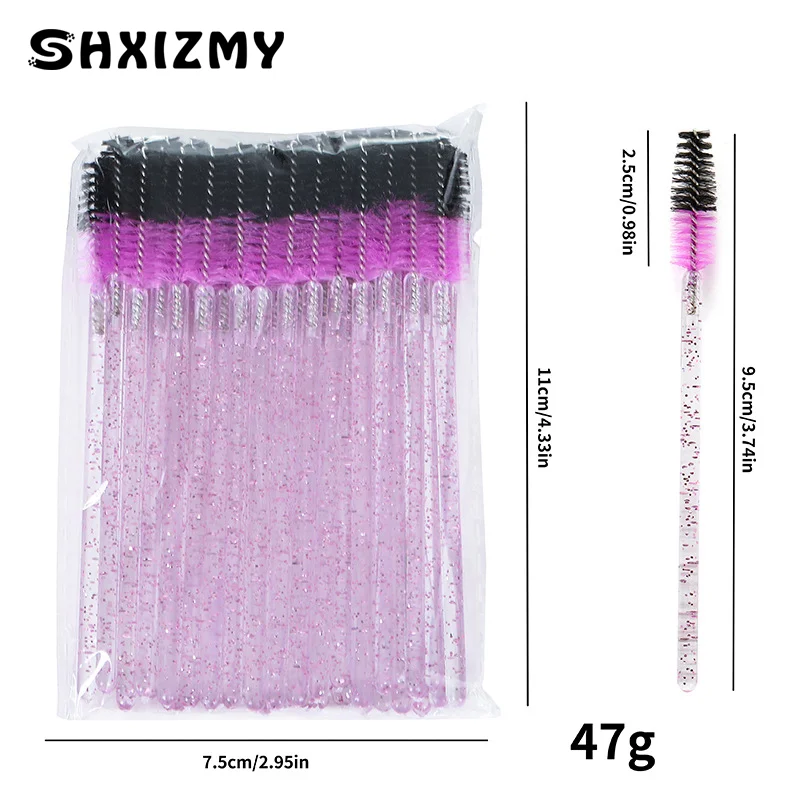 Baguettes applicateur de mascara en plastique, 10 pièces, brosse d'extension de cils de poulet, pinceaux de maquillage en cristal, brosse de beauté pour les yeux