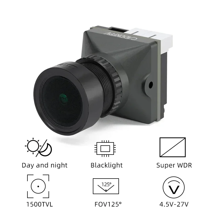 Kamera FPV Caddx Ratel PRO 1500TVL 16:9/4:3 NTSC/PAL FOV125 ยฐ Kamera nocna Blacklight do drona FPV CADDXFPV