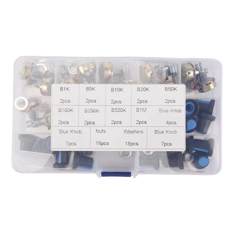 18PCS WH148Single connectionB1K/20K/50K/100/500K 1MPower Amplifier Volume Rotation Potentiometer Switch