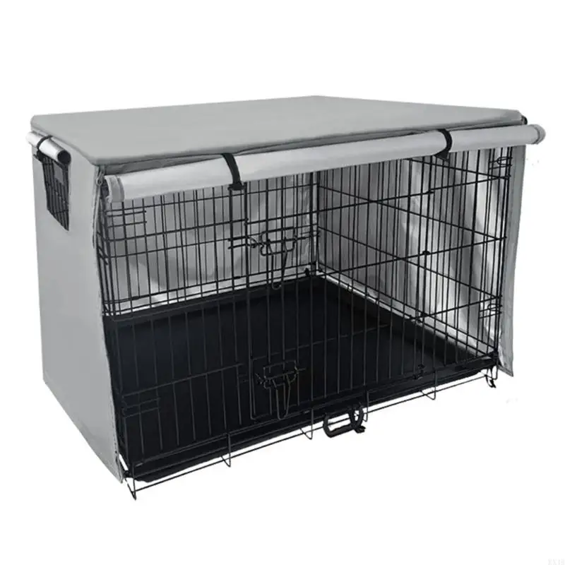 KX4B Crate Wrap Waterproof Puppy Bed Kitten Cage Cover for Garden/ Lawn