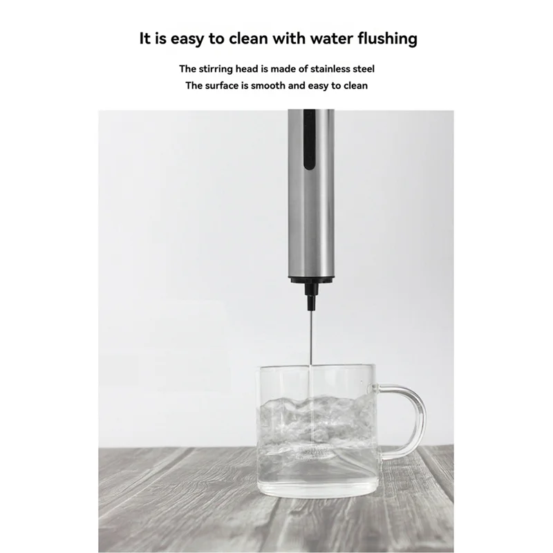 

A78E-Rechargeable Handheld Milk Frother, Electric Foam Maker For Lattes And Cappuccino