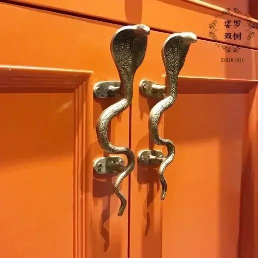 Cobra Handmade Brass Cabinet Indoor Door Handles for Interior Doors Barn Door Handle