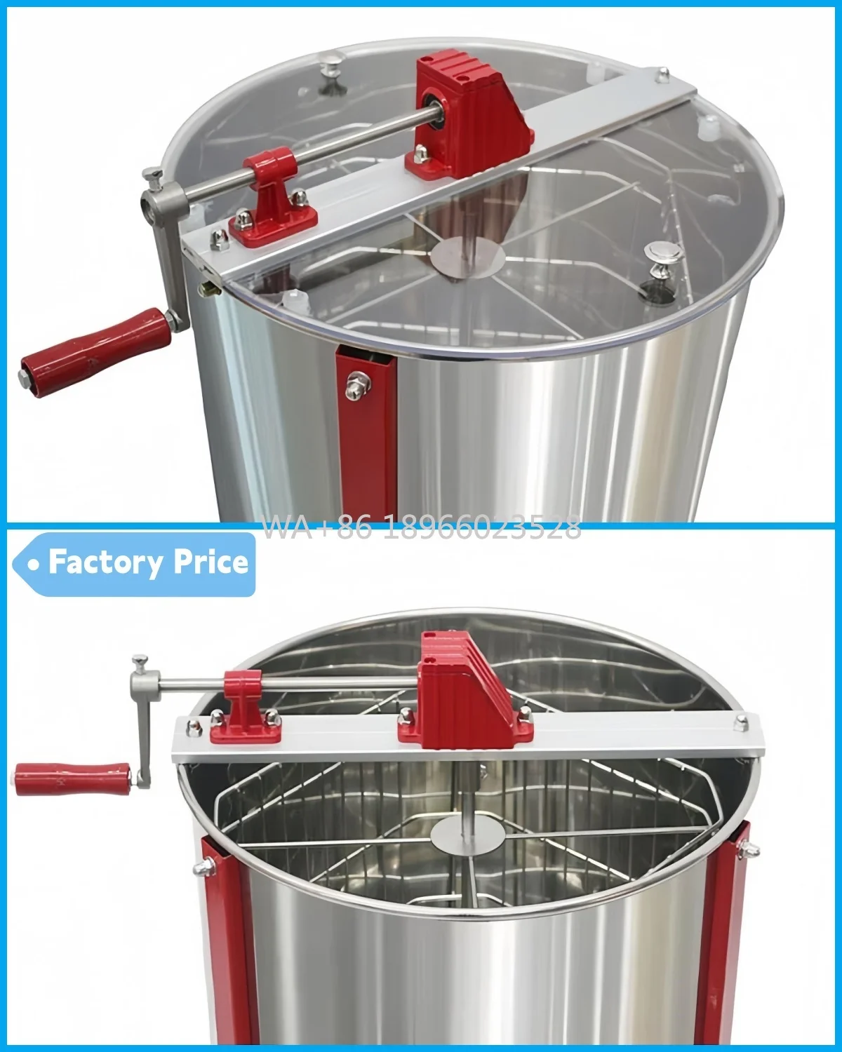 

Husbandry Honey Beekeeping Equipment New 4 Frames Manual Honey Extractor for Honey Processing Animal