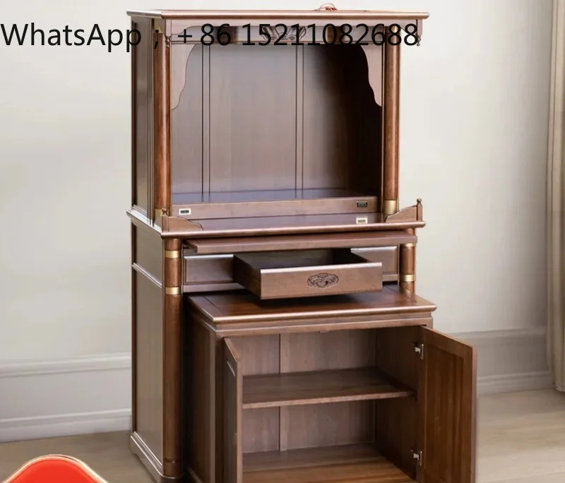 SCY all-solid wood Buddhist niche household vertical cabinet modern light luxury small tribute Buddha platform offering platform