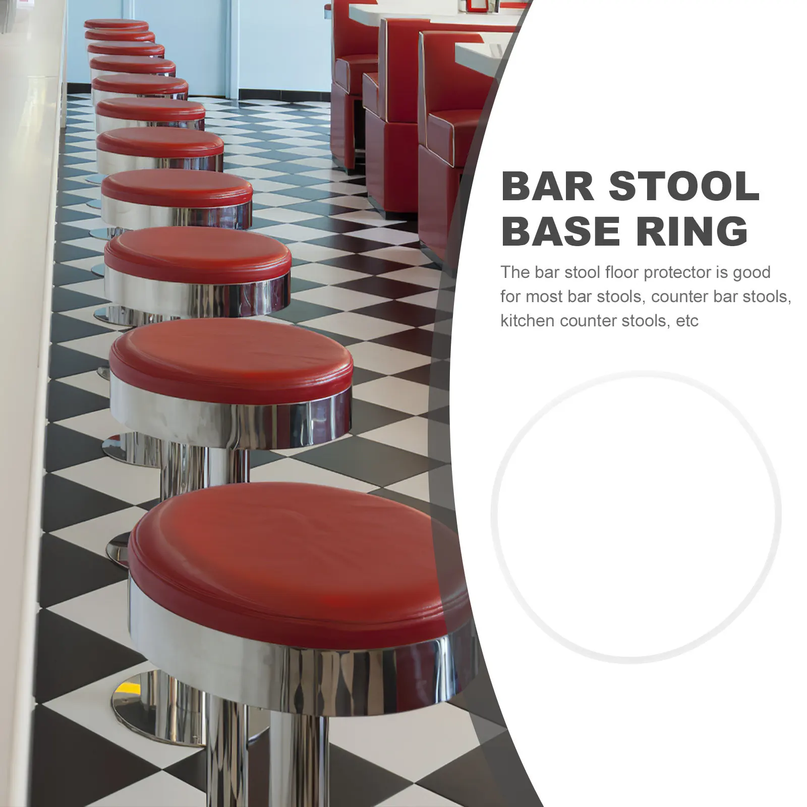 Plastic Bar Stool Base Ring Floor Protector for Counter Kitchen Bar Chairs Non Slip Round Ring Prevents Movement Scratches Quiet