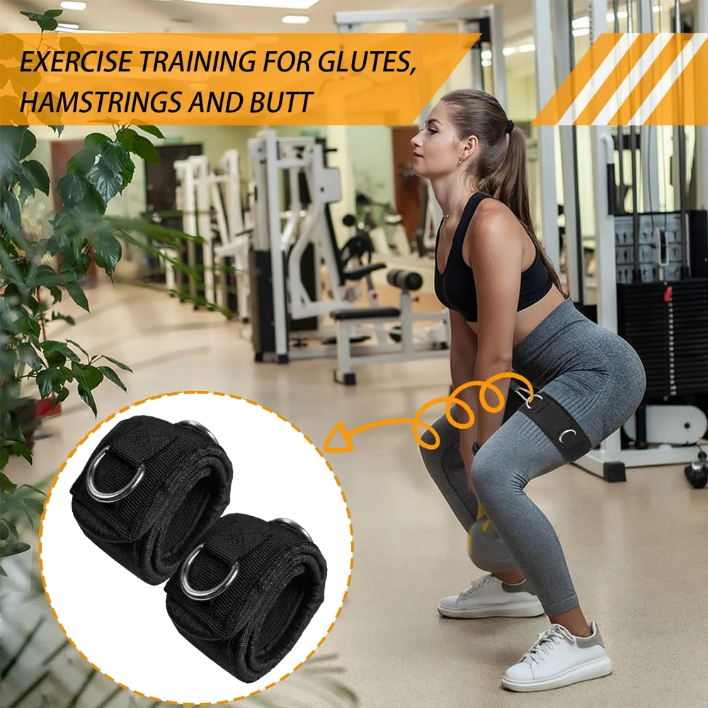 1 par de correas de tobillo ajustables para máquina de cables, puño de neopreno resistente para espalda de glúteos, entrenamiento de piernas y cadera, equipo de gimnasio en casa