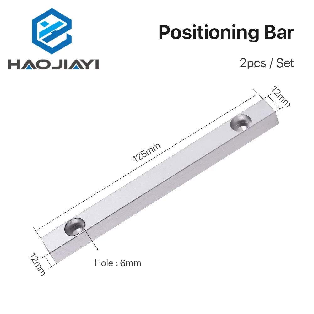 Worktable Positioning Bar 2pcs  125*12mm Dia.6mm + 4pcs Positioning Screw for DIY Fiber & Co2 Marking Engraving Machine