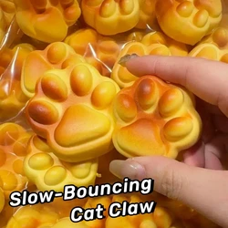 1pc Kawaii Slow Rebound Cat Claw Sticky Stress Relief Toy Squeeze Slow Rising Caramel Bread Cat Claw Decompression Squishy Toys