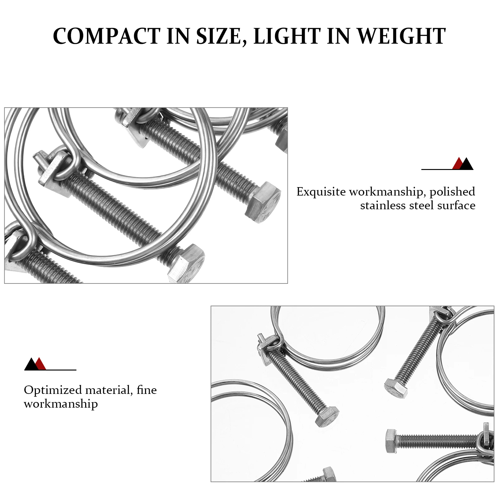 

4 pcs Stainless Steel Hose Clamps 304 Grade Corrosion Resistant Tube Clamp Pliers Practical Clips Fire Fighting Pipes