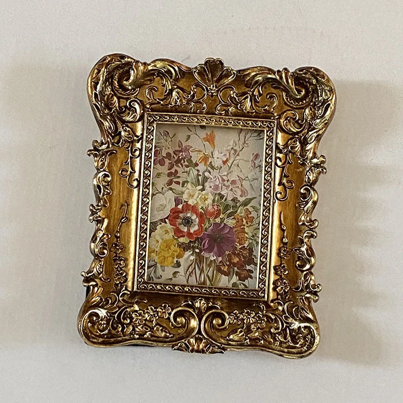 

Mutihome Room Decoration French Style Rural Resin Platform Small Photo Frame Living Room Wedding Photography Picture Frames