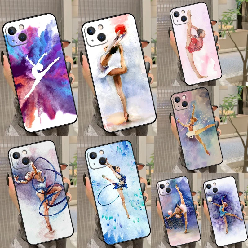 Gymnastics Oil Painting Phone Case For Samsung Galaxy S25 S26 Ultra S21 S20 S22 S23 Ultra S10 Plus S24 FE Cover Coque