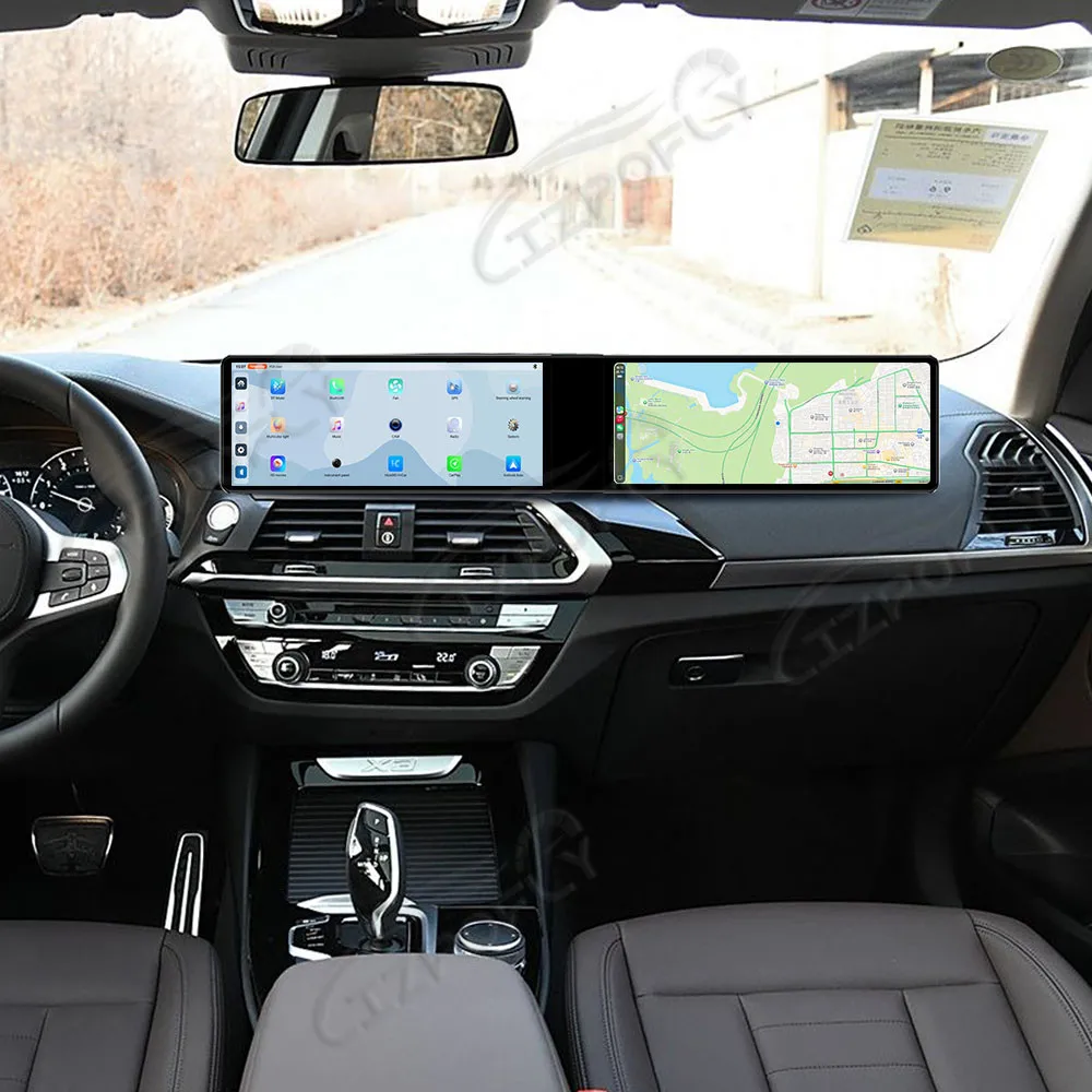 

12,3-дюймовый автомобильный радиоприемник с двойным экраном Android для BMW X3/X4 EVO 2017-2018 CarPlay GPS видеоплеер навигация стерео головное устройство WIFI