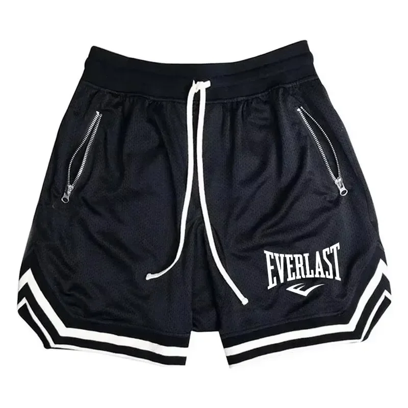 New Basketball Shorts Male Casual EVERLAST Sports Short Mesh Fitness Short Trousers Breathable Five Points Pant Running Clothing