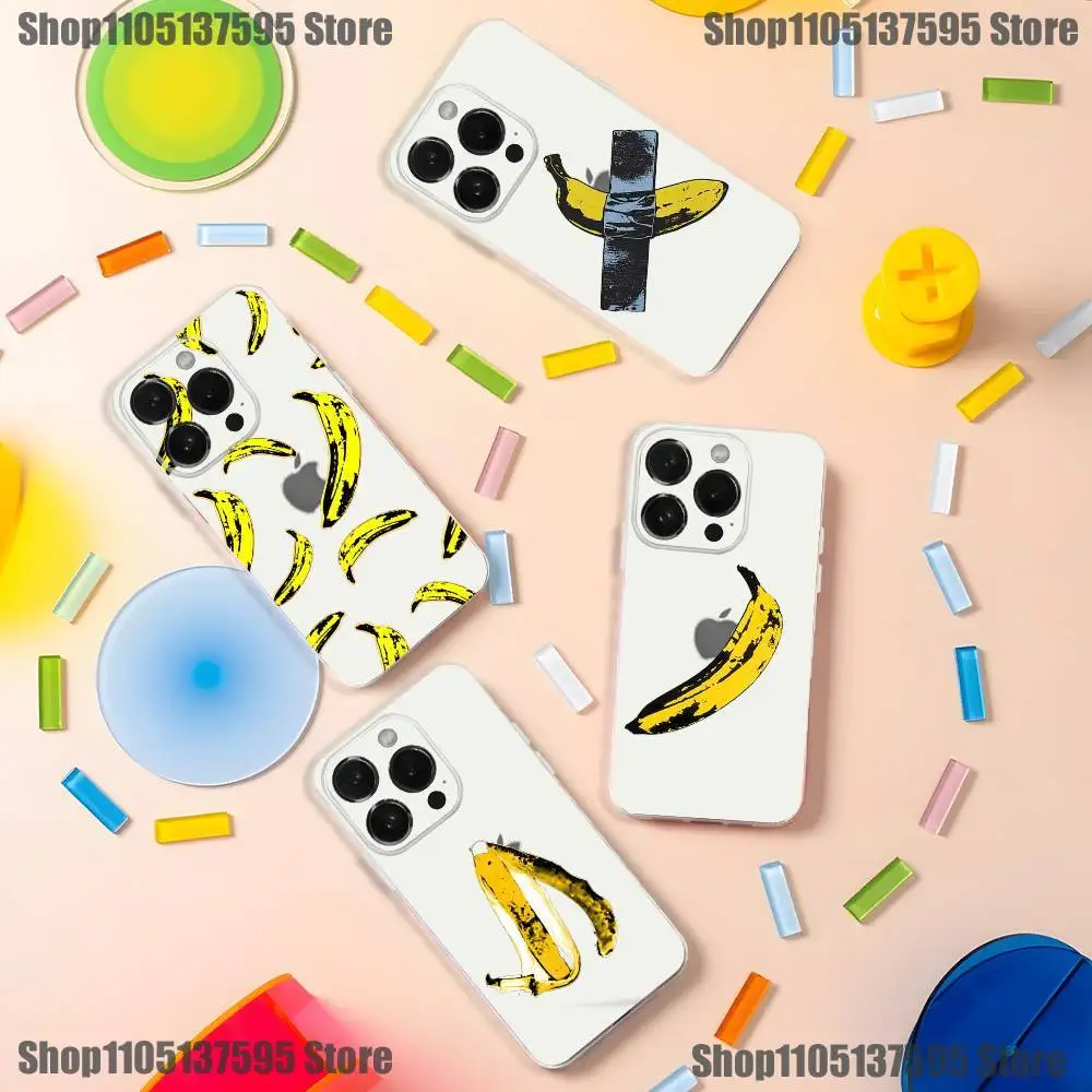 

A-Andy W-Warhol Art Banana Phone Case For iPhone 17,16,15,14,13,12,11 Pro,Max,Plus,X,XS,XR,SE4,E Mini Transparent Soft Cover