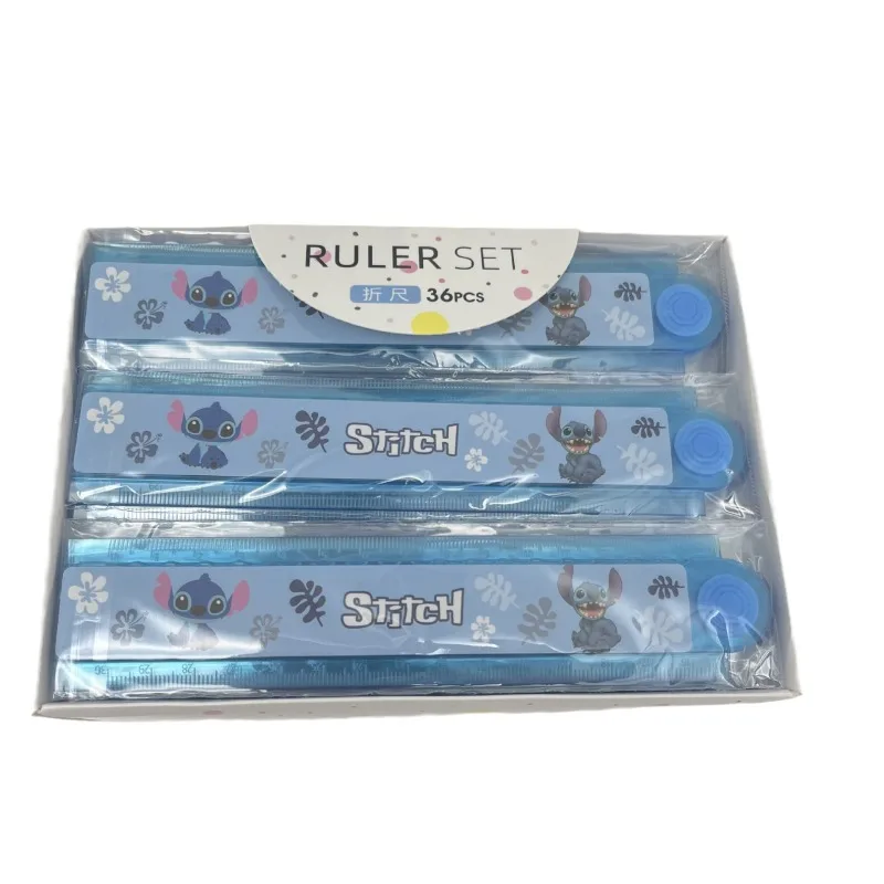 Disney Stitch Collapsible Ruler Cute Cartoon Figure Stitch Stationery Folding Ruler Measuring Tool for Students School Supplies