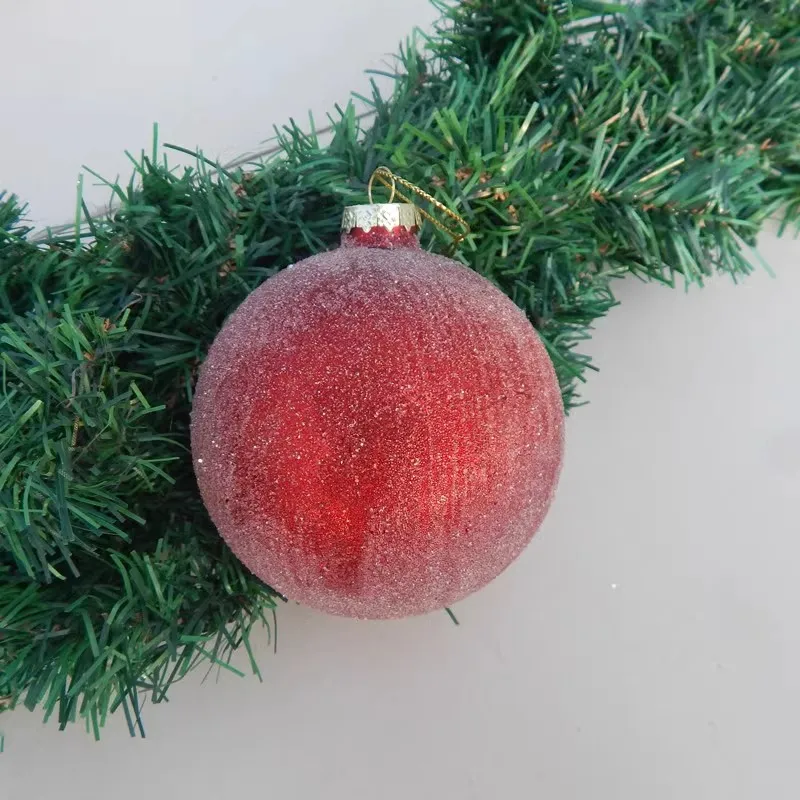 

8pcs/pack Diameter=10cm Red Series Glass Ball Pendant Home Decoration Christmas Day Tree Hanging Ornament Globe Festival Gift