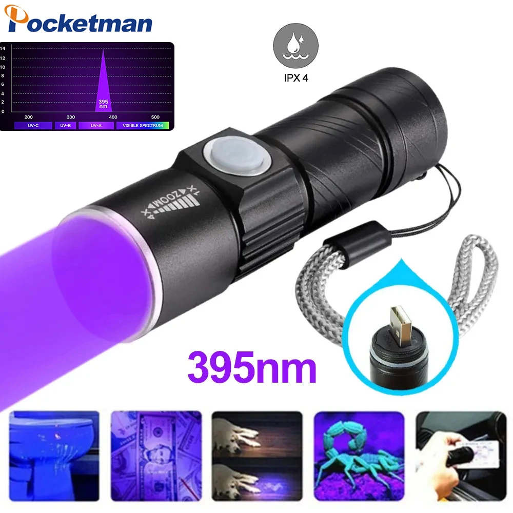 

UV Flashlight Black Light 395nm UV Light Flashlight Blacklight Pet Urine Detector for Dog/Cat Urine Dry Stains Bed Bug