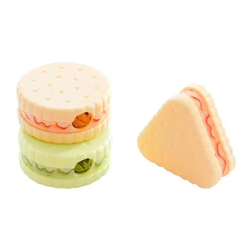 Cute biscuit shape pencil sharpener single hole creative pencil sharpener Manual Stationery Pencil Sharpener for Office School