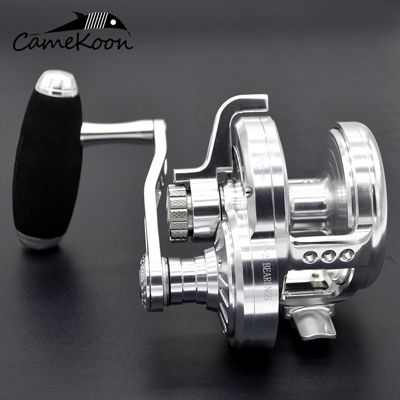 Imagem -05 - Camekoon-lever Drag Jigging Reels 6.3:1 Engrenagem de Alta Velocidade Relação Mais Rolamentos Água Salgada Poderosa Suave Trolling Pesca Bobina 32kg