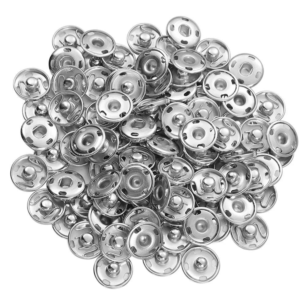 

100Pcs Metal Snap Fasteners for Clothing Heavy-Duty Sew-on Snaps Secure Closure for Coats Jackets Pants Outdoor Wear Button