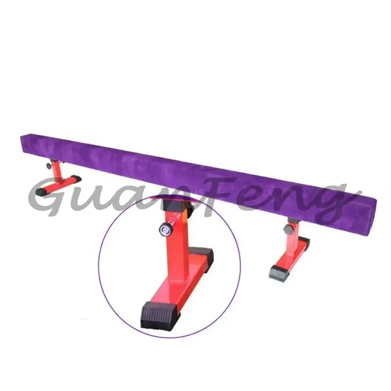 Oval Height Adjustable Gymnastics Balance Beam, Suede Cover Approved Professional Training Beam for Gym Practice