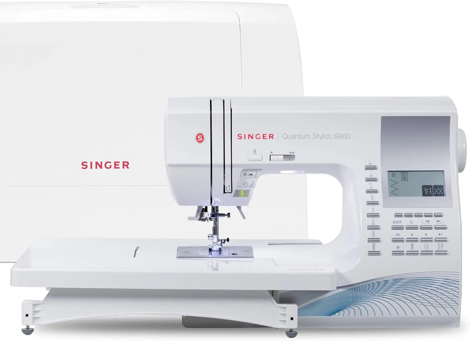 Singer Quantum Stylist 9960 Computerized Sewing & Quilting Machine With Extension Table, Hard Carrying Case & Accessory Kit |