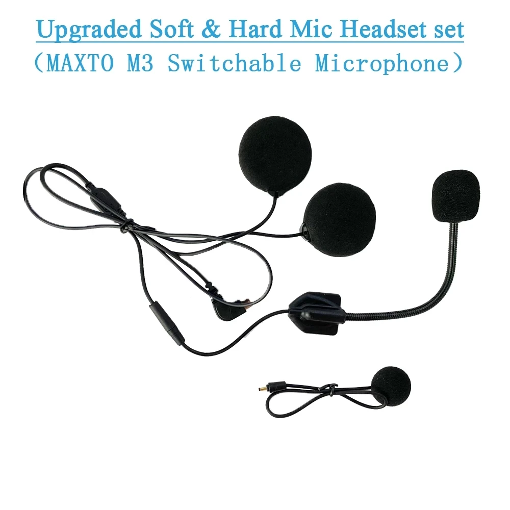 Maxto M2 M3 M3S Headphone Microphone 2 in1 Earphone Accessories Suit for Motorcycle Full/Half Face Integral Open Helmet Intercom