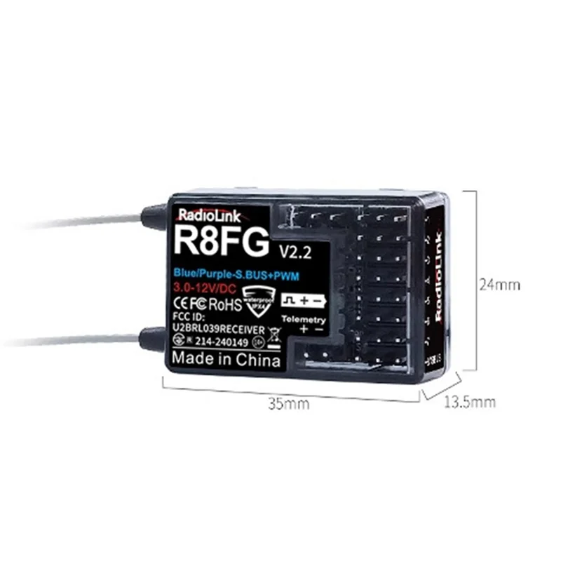 ABKI-Radiolink R8FG 8 Channle 2.4G Gyro RC Receiver Voltage Return 600 Meters Long Range RX Forcar Boat RC8X RC6GS RC4GS T8S T8F view 6