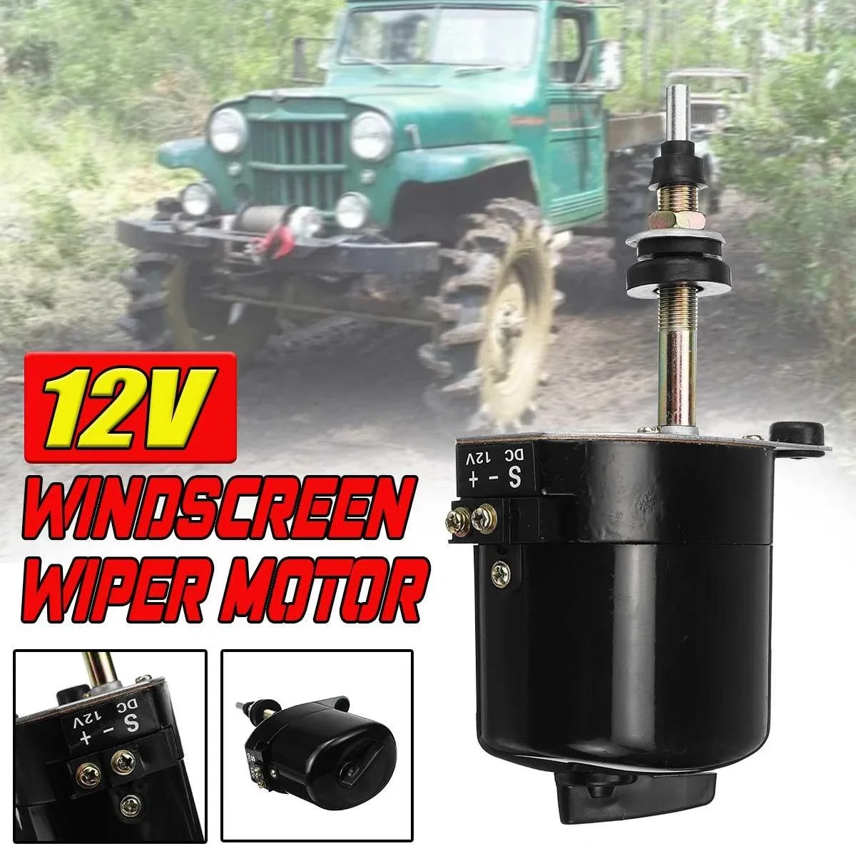 Windscreen Wiper Motor,12V Car Auto Windshield Windscreen Wiper Motor for Willys Jeep Tractor 01287358 7731000001