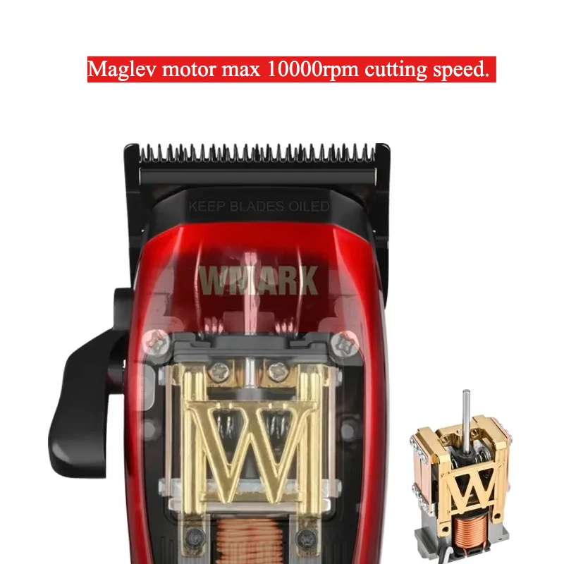 2024 New WMARK NG-X1 High Speed Professional Hair Clippers Microchipped Magnetic Motor10000RPM 9V Motor,Barbers Haircut Kit Fade