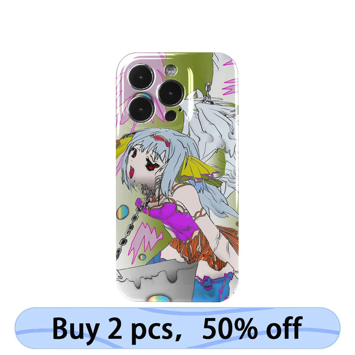 Coque iPhone Art Phone Case Bad Interest Weird Anime Illustration Cover for iPhone 15 14 13 12 11 Pro Max Plus IMD 2 in 1