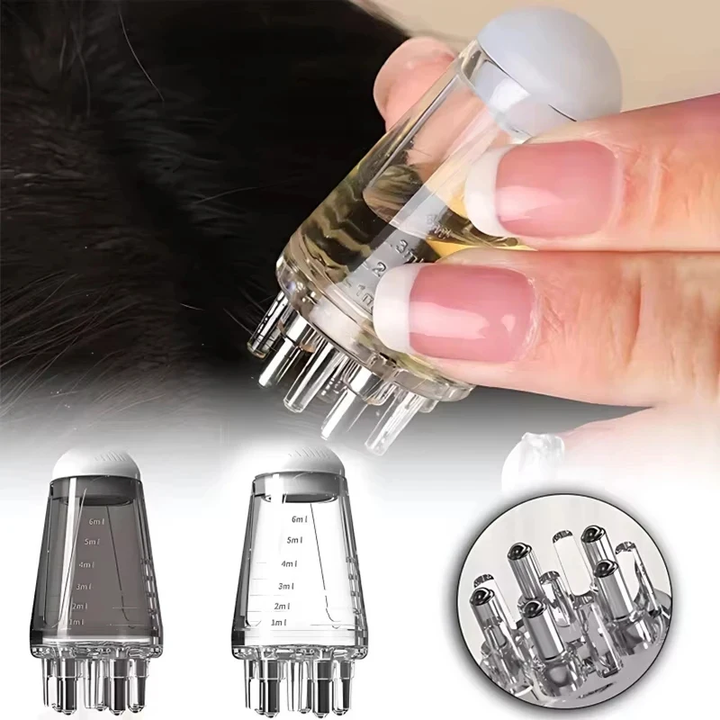 Mini peine portátil para masaje del cuero cabelludo, herramienta para ayudar a peinar la raíz del cabello con líquido, con un rodillo que infunde aceite, 1/2/3/4 Uds.