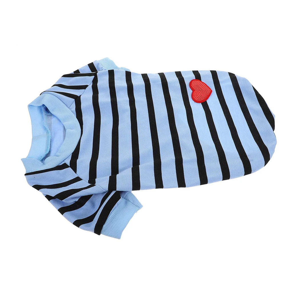 

Small Dog Breathable Cotton Striped Shirt Summer Puppy Outfit Soft Comfortable Pet Clothing Dog Shirts Pet Clothes
