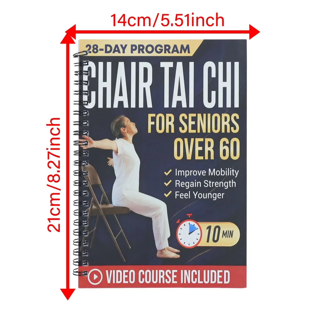 Senior Fitness & Slow-Motion Challenge Planner | 28-Day Chair Tai Chi Check-In — Practice Once a Day, No Running, No Jumping, No