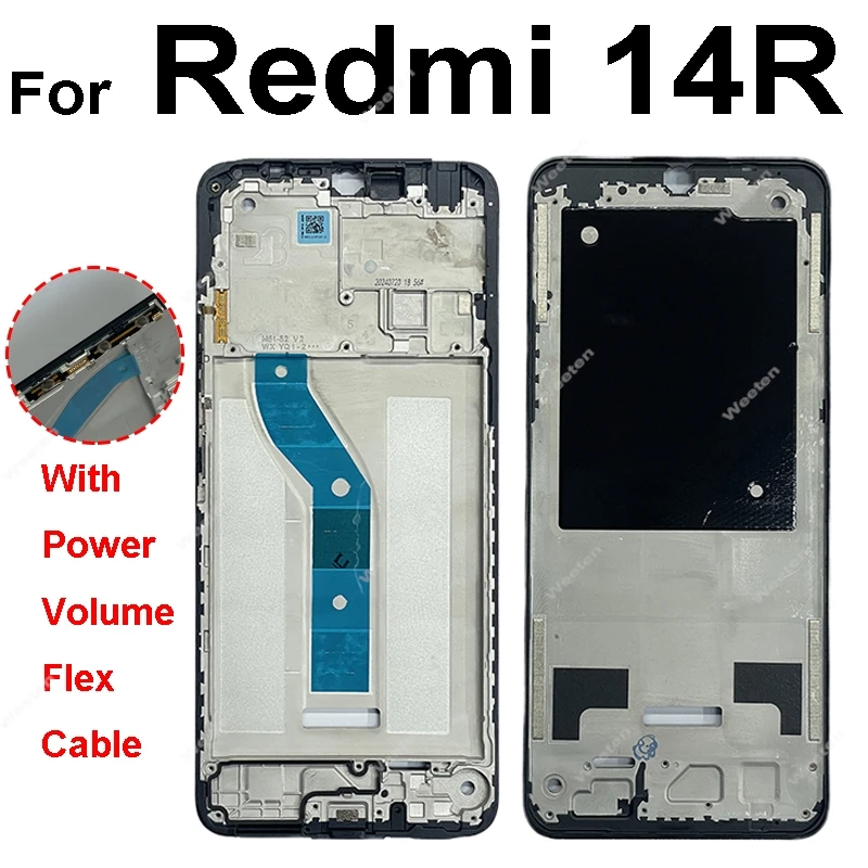 For Xiaomi Redmi 13 13C 14C 14R 15C 4G 5G LCD Middle Frame Housing LCD Front Housing Bezel Chassis Shell Replacement Repair